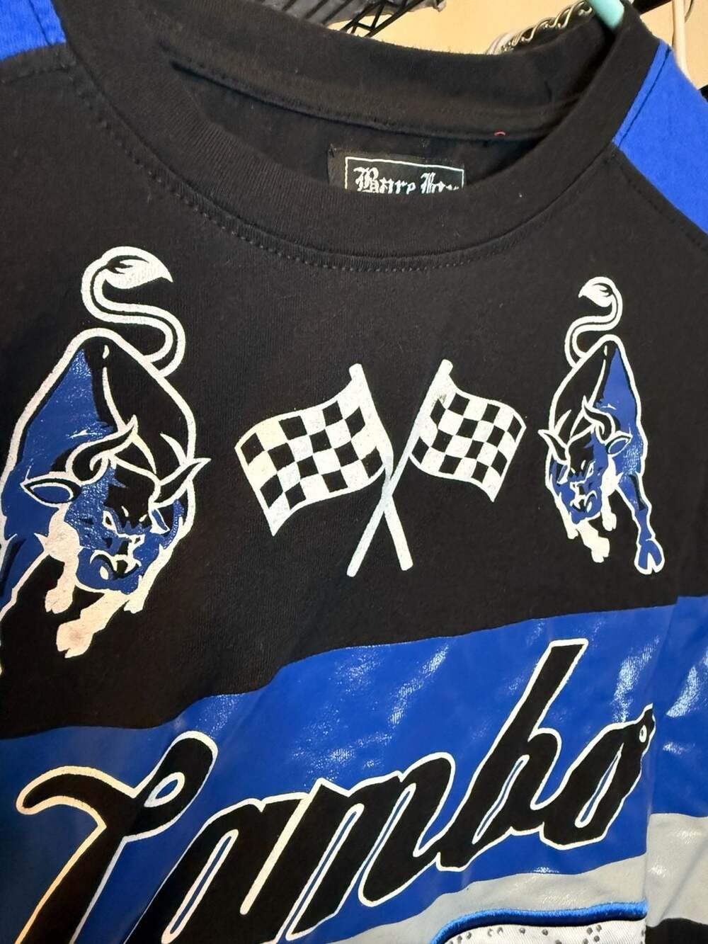 Bare Fox Lambo 48 Rhinestone Graphic Long Sleeve Shirt Size Large - Picture 3 of 8